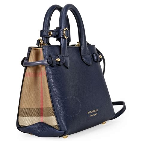 Burberry The Baby Banner Leather and House Check Tote